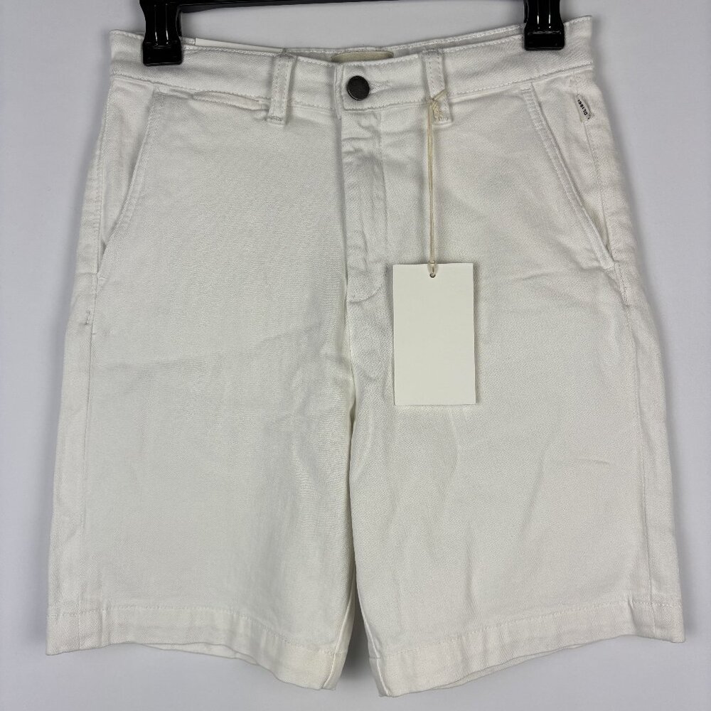 14Y DL1961 Jacob Chino Short Boys Cotton White Straight Regular Rise Adjustable